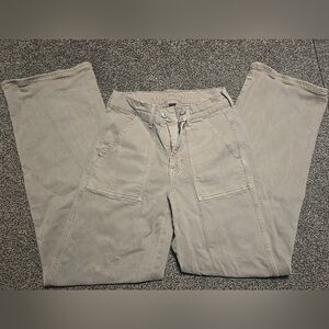 American Eagle Khaki Jeans, Women Size 4, Cargo Wide Leg Skater jeans Flat Front